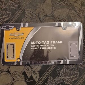 Chevrolet Chevy Car Truck Dark Chrome Metal Auto Tag License Plate Frame